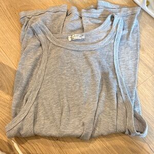 Free People Heather Gray Ribbed Tank Top